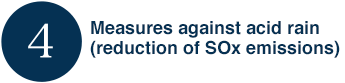 Measures against acid rain (reduction of SOx emissions)